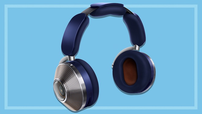 Dyson Zone Absolute Plus Headphones with Air Purification on a blue background